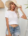 Round Neck Short Sleeve Knit Top