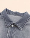 Button Up Dropped Shoulder Denim Jacket with Pockets