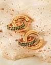 18K Gold-Plated Inlaid Zircon Double-Hoop Earrings