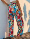 Tied Printed Wide Leg Pants