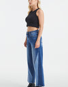 BAYEAS Full Size High Waist Two-Tones Patched Wide Leg Jeans