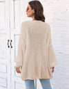 Open Front Dropped Shoulder Longline Cardigan