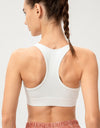 Zip-Up Round Neck Sports Bra