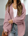 Drop Shoulder Balloon Sleeve Cardigan