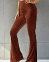 Ribbed High Waist Flare Pants