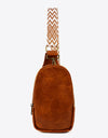 Random Pattern Adjustable Strap PU Leather Sling Bag