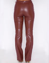 PU Leather High Waist Straight Pants