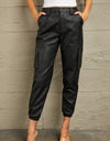 Kancan High Rise Faux Leather Joggers