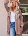 Woven Right Heathered Open Front Longline Cardigan