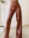 Buttoned High Waist Pants with Pockets