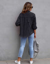 Distressed Drop Shoulder Denim Jacket