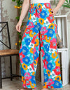 Printed Drawstring Wide Leg Pants