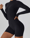 Half Zip Long Sleeve Active Romper