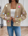 Floral Long Sleeve Open Front Cardigan