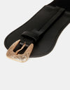 Wide Elastic Belt with Alloy Buckle