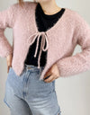 Tied Open Front Dropped Shoulder Cardigan