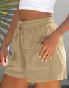 Drawstring High Waist Shorts with Pockets