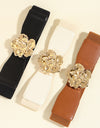 Flower Alloy Buckle Elastic Belt