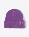 Letter N Patch Cuffed Knit Beanie