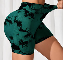 Tie-Dye High Waist Active Shorts