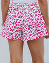 Leopard Print Elastic Waist Shorts