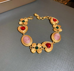 Copper Inlaid Rhinestone Vintage Bracelet