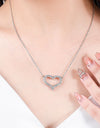 1 Carat Moissanite Heart Pendant Chain-Link Necklace