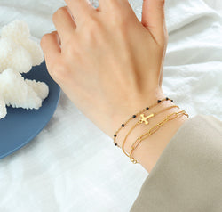 Titanium Steel Three-Layered Bracelet