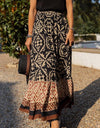 Geometric Elastic Waist Maxi Skirt