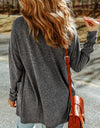 Long Sleeve Dropped Shoulder Cardigan with Pocket