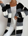 Striped Long Sleeve Duster Cardigan