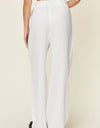 Double Take Full Size Texture Drawstring Wide Leg Pants