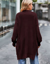 Open Front Dropped Shoulder Longline Cardigan