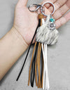 Turquoise Fringe Detail Key Chain