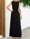 Surplice Neck Sleeveless Maxi Dress