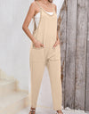 Pocketed Scoop Neck Spaghetti Strap Overalls