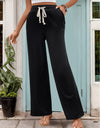 Drawstring High Waist Straight Pants