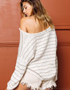 BiBi Stripe V-Neck Knit Top