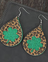 Leopard Hollowed Leather Teardrop Earrings