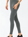 Full Size Slim Fit High Waist Long Sports Pants with Pockets