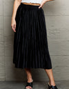 Ninexis Accordion Pleated Flowy Midi Skirt