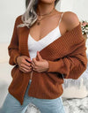 Open Front Lantern Sleeve Cardigan