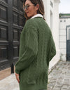 Open Front Longline Cardigan with Pockets