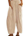 Full Size Pocketed Drawstring Wide Leg Pants