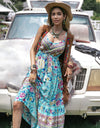 Printed Scoop Neck Sleeveless Maxi Dress