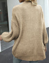 Drop Shoulder Balloon Sleeve Cardigan