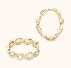 Moissanite Crisscross Hoop Earrings