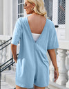 Lovelet Backless Round Neck Half Sleeve Romper