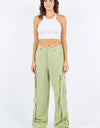 American Bazi Linen Wide Leg Cargo Pants