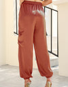 Long Tie Waist Pocketed Pants